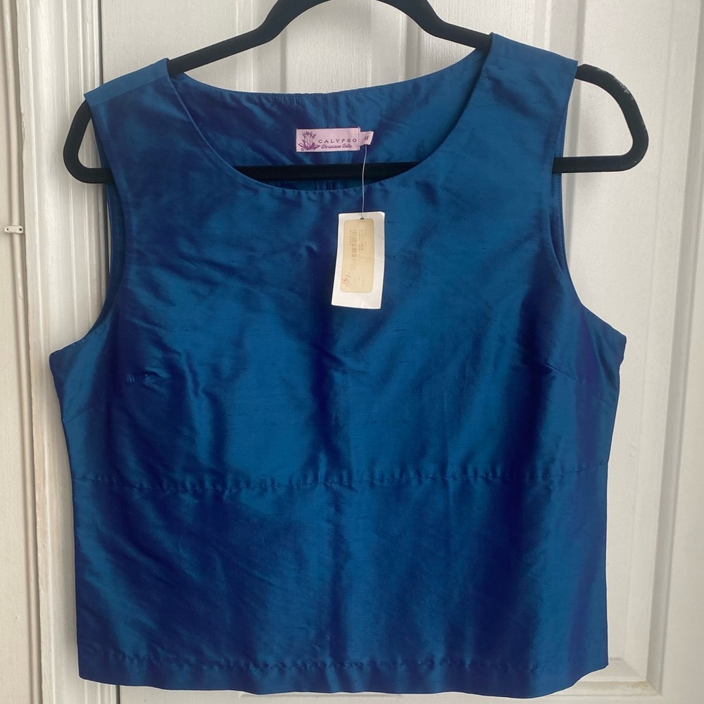 Calypso Blue Silk Top